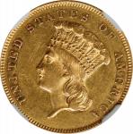 1855 Three-Dollar Gold Piece. AU Details--Cleaned (NGC).