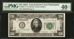 Fr. 2051-C. 1928A $20 Federal Reserve Note. Philadelphia. PMG Extremely Fine 40 EPQ.