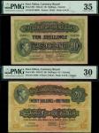 East African Currency Board, 10 shillings, 20 shillings, 1 September 1950, prefixes B/32, S/8, (Pick