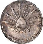 MEXICO. 4 Reales, 1863-Pi RO. San Luis Potosi Mint. NGC EF-40.