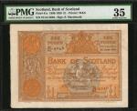 SCOTLAND. Bank of Scotland. 1 Pound, 1889-1920. P-81c. PMG Choice Very Fine 35.