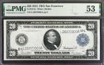 Fr. 1011a. 1914 $20 Federal Reserve Note. San Francisco. PMG About Uncirculated 53.
