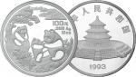 1993年12盎司熊猫纪念银币，NGC PF69 UC。面值100元，直径80mm，成色99.9%，发行量1162枚。