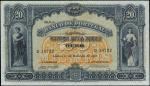 PORTUGAL. Banco de Portugal. 20 Mil Reis, 1906. P-84. About Uncirculated.