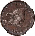 1855 Pattern Flying Eagle Cent. Judd-168, Pollock-193. Rarity-4. Bronze. Plain Edge. MS-64 BN (NGC).