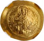 CONSTANTINE IX, 1042-1055. AV Histamenon Nomisma (4.40 gms), Constantinople Mint, 1046-1049. NGC MS,