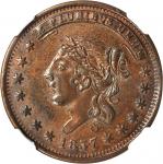 New York--New York. 1837 George A. Jarvis. HT-283, Low-122. Rarity-2. Copper. 28.5 mm. MS-62 BN (NGC