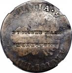BY MOSES HALE / AMBROTYPE. (upside down) on a 1795-Lima-PJ Peruvian 2 reales. Brunk H-91, Rulau Me-1
