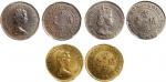 香港1950, 1965至1979年5毫错体币3枚，皆错胚饼，分别评PCGS AU53、MS63及AU Details有清洗