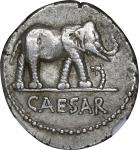 JULIUS CAESAR. AR Denarius (3.83 gms), Military Mint traveling with Caesar, 49 B.C. NGC Ch EF, Strik