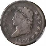 1809 Classic Head Cent. S-280, the only known dies. Rarity-2. VG-8 (PCGS).