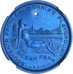 1933 Santa Monica Breakwater. Aluminum, Blue Anodized. 38 mm. HK-687. Rarity-4. MS-64 (NGC).
