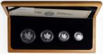 加拿大造币厂枫叶铂金币一组4枚，50、20、10及1元，连盒及证书，编号1643，仅发行2000套