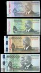 Cambodia, lot of 4 specimens, 2013-2104, 1000, 2000, 50000 and 100000riels,uncirculated