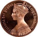 1851年澳大利亚后铸英女皇壹圆铜币。AUSTRALIA. Copper Fantasy Crown, "1851". Victoria. PCGS PROOF-67 Red.