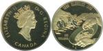Canada; 1996, "Klondike Gold Rush Centennial", gold proof $100, KM#273, weight 13.34gms, 0.583 gold 