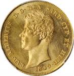 ITALY. Sardinia. 20 Lire, 1849-P. Genoa Mint; mm: anchor. Carlo Alberto. PCGS MS-64 Gold Shield.