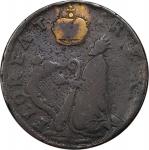 Undated (ca. 1652-1674) St. Patrick Farthing. Martin 1c.17-Ca.14, W-11500. Rarity-6+. Copper. Nothin