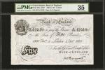 GREAT BRITAIN. Bank of England. 5 Pounds, B241 1934-44. P-335a. PMG Choice Very Fine 35.