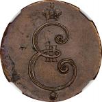 1796年俄罗斯1科比铜币。铸币厂不明。(t) RUSSIA. Copper Kopek Novodel, 1796. Uncertain Mint. Catherine II (the Great)