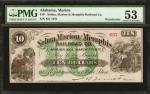 Marion, Alabama. Selma, Marion & Memphis Railroad Co. 1871  $10. Remainder. PMG About Uncirculated 5