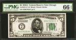 Fr. 1951-G*. 1928A $5 Federal Reserve Star Note. Chicago. PMG Gem Uncirculated 66 EPQ.