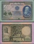 Portugal, Banco de Portugal, 1000 escudos, specimen/proof without date (1942) or serial numbers, gre