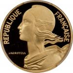 1979年法国10分加厚金样币。巴黎造币厂。FRANCE. Gold 10 Centimes Piefort, 1979. PCGS SPECIMEN-69.