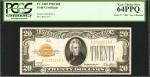Fr. 2402. 1928 $20 Gold Certificate. PCGS Very Choice New 64 PPQ.