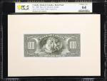 1935年加拿大银行壹仟圆。反面试印钞。CANADA. Bank of Canada. 1000 Dollars, ND (1935). BC-19BP. Back Proof. PCGS Bankn