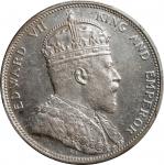 1904-B年海峡殖民地一圆银币。孟买铸币厂。STRAITS SETTLEMENTS. Dollar, 1904-B. Bombay Mint. Edward VII. PCGS MS-62.