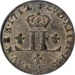 1712-AA 30 Deniers, or Mousquetaire. Metz Mint. Vlack-10. Rarity-3. AU-53 (PCGS). CAC.