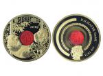 2019年坦桑尼亚1000先令聚合物熊猫纪念铜镀金样币-福光映宝，重量：25.85克，直径：40毫米，精緻镜面，发行量10枚