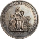 1855 New York State Agricultural Society Award Medal. By George Hampden Lovett. Julian AM-62, Harkne