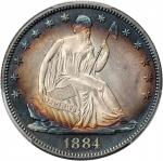 1884 Liberty Seated Half Dollar. WB-102. Repunched Date. MS-64 (PCGS).