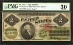 Fr. 41a. 1862 $2 Legal Tender Note. PMG Very Fine 30.