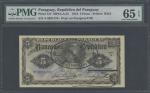 República del Paraguay, 5 Pesos, 26th December 1907, serial number 0021478, black on blue underprint