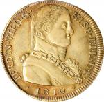 CHILE. 8 Escudos, 1810-So FJ. Santiago Mint. Ferdinand VII. PCGS Genuine--Cleaned, AU Details.