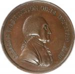 1800 Hero of Freedom Medal. Musante GW-81, Baker-79BA. Copper--Overstruck on a Great Britain 1797 Pe