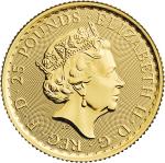 2023 Royal Succession Gold 1/4 Ounce Britannia, #2 to Last Coin Struck Under Queen Elizabeth II. Ass