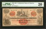 T-19. Confederate Currency. 1861 $20. PMG Very Fine 20.
