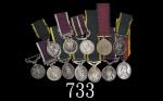 英国二次世界大战前后军队服务奖章一组12枚。极美品 - 近未使用Britain, Military Service medals presented before & after WWII, 12pc