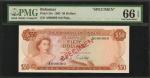 BAHAMAS. Bahamas Government. 50 Dollars, 1965. P-24s. Specimen. PMG Gem Uncirculated 66 EPQ.