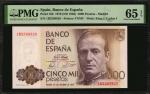 SPAIN. Banco De Espana. 5000 Pesetas, 1979 (ND 1982). P-160. PMG Gem Uncirculated 65 EPQ.