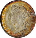 1874-H年香港五仙。喜敦造币厂。 HONG KONG. 5 Cents, 1874-H. Heaton Mint. Victoria. NGC MS-65.