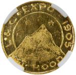UNITED STATES: AV ¼ dollar token, 1905, KM-XTn1, NGC graded MS65 DPL, 1905 Lewis and Clark Expositio