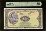 IRELAND, REPUBLIC. Central Bank. 50 Pounds, 1970-75. P-68b. PMG Choice Very Fine 35.