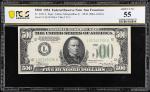 Fr. 2201-L. 1934 Dark Green Seal $500 Federal Reserve Note. San Francisco. PCGS Banknote About Uncir