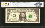 Fr. 1934-L. 2009 $1  Federal Reserve Note. San Francisco. PCGS Banknote Gem Uncirculated 65 PPQ. Ser