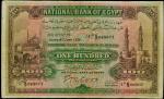 EGYPT. National Bank of Egypt. 100 Pounds, 1936. P-17c. PMG Very Fine 30 Net. Restoration, Annotatio